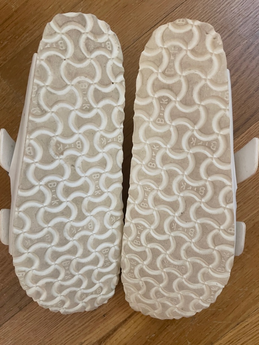 Birkenstock White Double-Strap Sandals with Silver Buckles 8 EUC - Picture 8 of 8